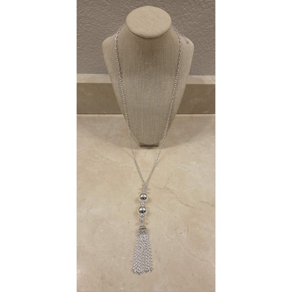 Joan Rivers Silver Tone Extra Long Tassel Necklace‎ 30-33"